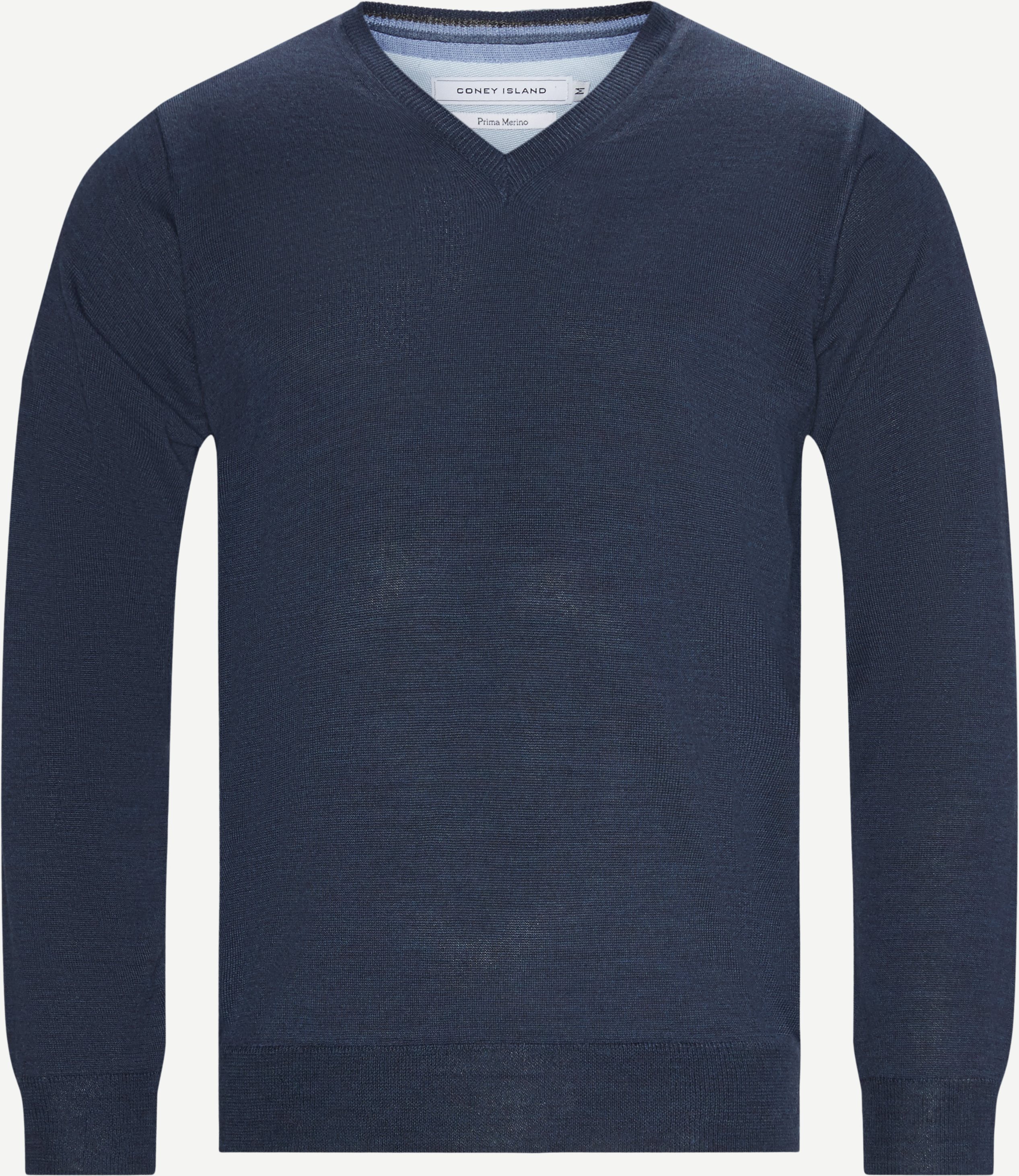 Salina Merino V-neck Knit Sweater - Knitwear - Regular fit - Blue